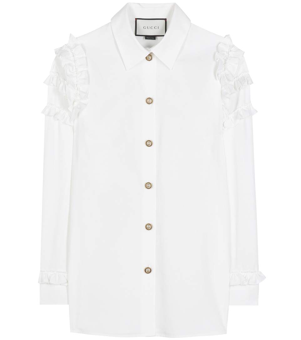 Gucci Cotton Shirt In Eatural White | ModeSens