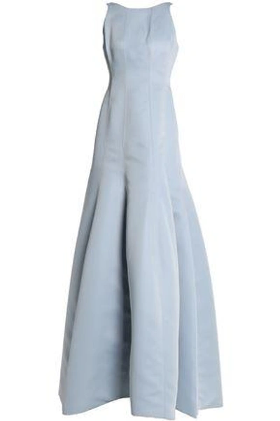 Halston Heritage Woman Fluted Duchesse-satin Gown Sky Blue