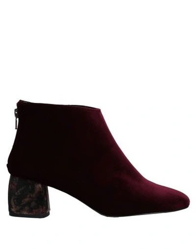 Anna F. Ankle Boots In Maroon