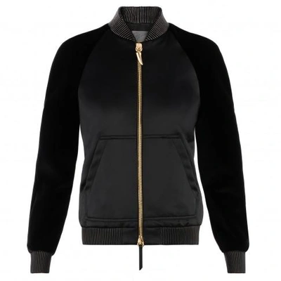 Giuseppe Zanotti - Satin And Chenille Sweatshirt Arley In Black