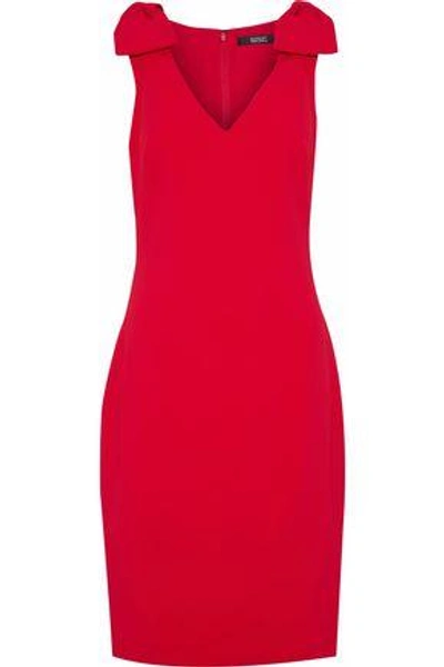 Badgley Mischka Woman Bow-embellished Cady Dress Red