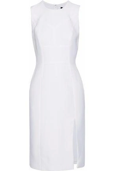 Versace Woman Split-front Silk-crepe Dress White