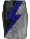 Balmain Lightning Bolt Crystal-embellished Mini Skirt In Noir Argent Bluenero