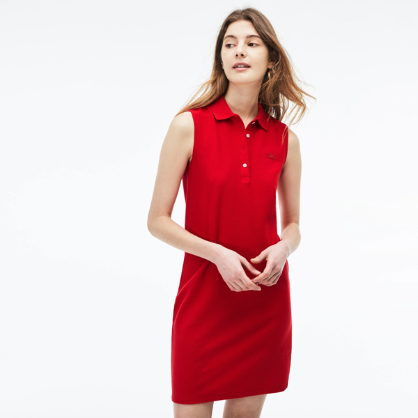 lacoste dress red
