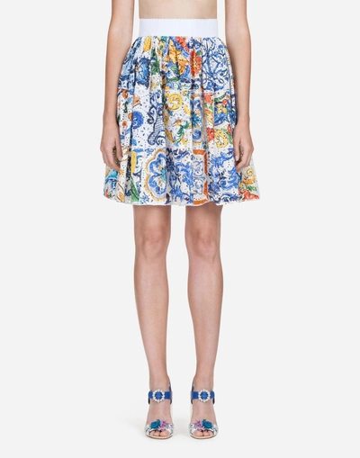 Dolce & Gabbana Majolica-print Cotton Skirt In Majolica Print