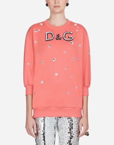 Dolce & Gabbana Cotton Sweatshirt In Pink