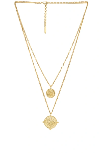 Luv Aj X Revolve The Double Coin Charm Necklace In Gold