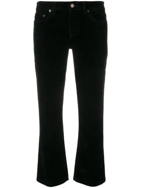 Saint Laurent Skinny Flared Cropped Jeans In Black | ModeSens