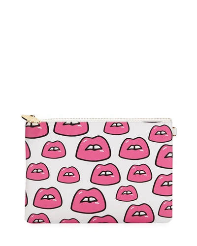 Stoney Clover Lane Small Lips Flat Pouch In Multi