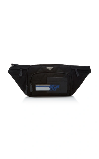 Prada Tessuto Impunturato Fanny Pack Bag In Black