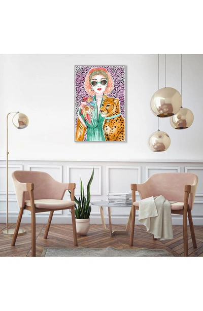 Wynwood Studio Jaguar Pattern Girl Canvas Wall Art In Pink