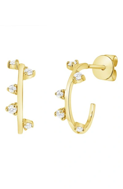 Ron Hami Scatter Diamond Hoop Earrings In Gold