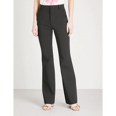 Gucci Flared High-rise Crepe Trousers In Black