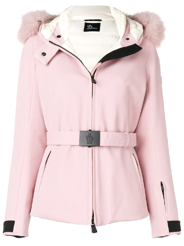 Moncler Grenoble Bauges Fur-trimmed Down Ski Jacket In Pink | ModeSens