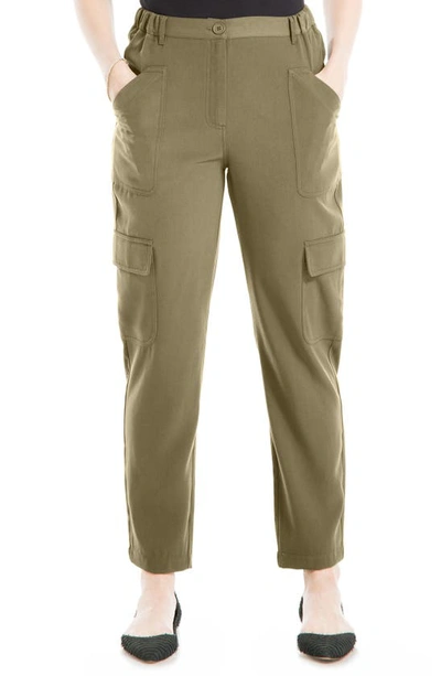 Max Studio Soft Twill Cargo Pants In Sage