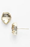 Kendra Scott Tessa Stone Stud Earrings In Clear Crystal/ Gold
