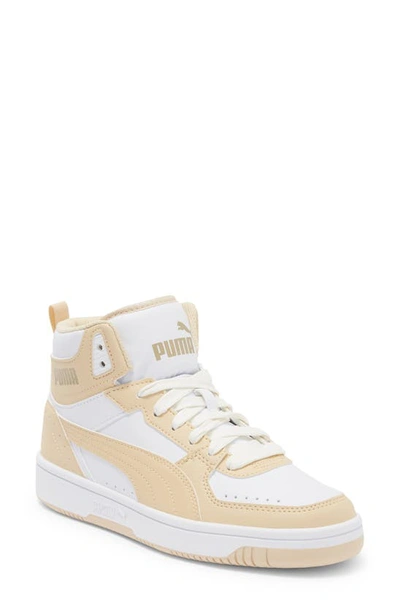 Puma Rebound Joy Sneaker In  White-cashew-pristine