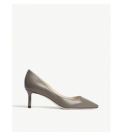 Jimmy Choo Romy 60 Leather Courts In Grey