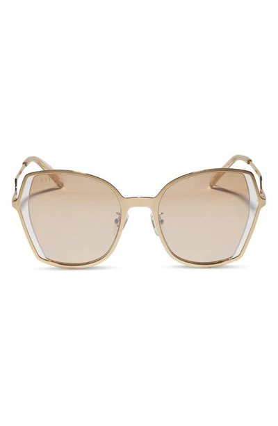 Diff Donna Iii 53mm Square Sunglasses In Honey Crystal Flash