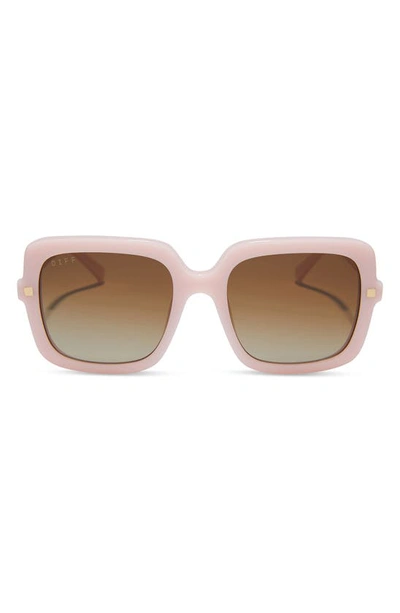 Diff Sandra 54mm Polarized Gradient Square Sunglasses In Brown Gradient