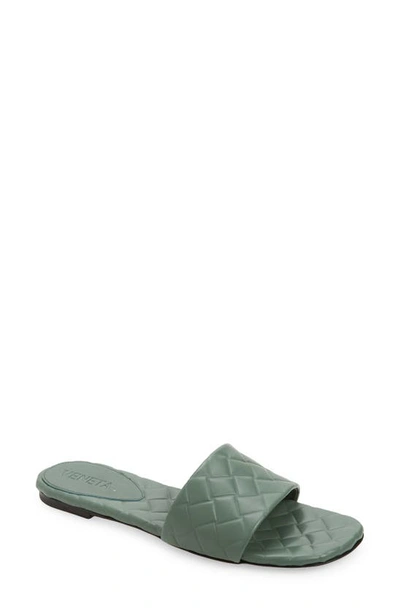 Bottega Veneta Intrecciato Embossed Slide Sandal In Aloe
