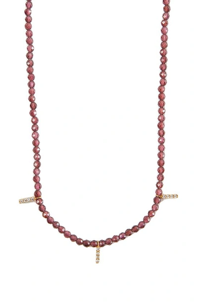 Argento Vivo Sterling Silver Beaded Charm Necklace In Gold