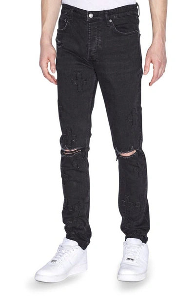 Ksubi Chitch Kraftwork Ripped Slim Fit Jeans In Black