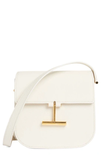 Tom Ford Mini Tara Grained Leather Crossbody Bag In White