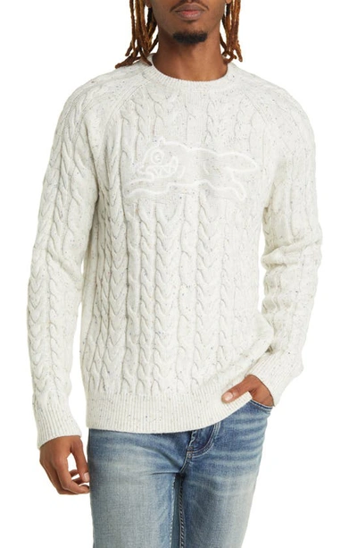 Icecream Sprinkles Cable Crewneck Sweater In Whisper White