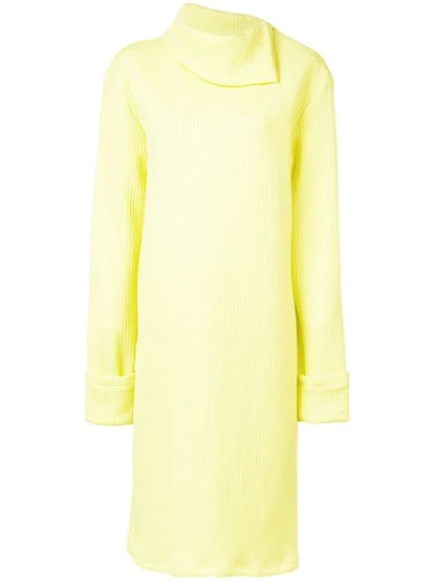 Mm6 Maison Margiela Ribbed Knit Sweater Dress - Yellow