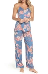 Josie Floral Pajamas In Steallar Blue