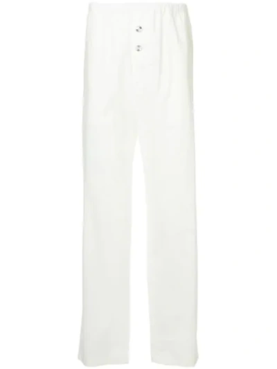 Jil Sander Elasticated Waist Straight Trousers In White