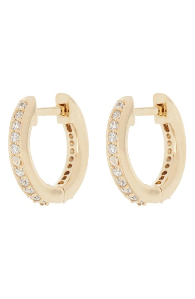 Nadri Cubic Zirconia Huggie Hoop Earrings In Gold
