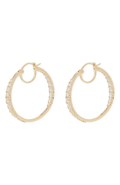 Nadri Liz Cubic Zirconia Inside Out Hoop Earrings In Gold
