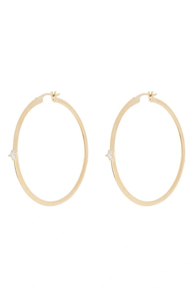 Nadri Zoe Cubic Zirconia Medium Hoop Earrings In Gold