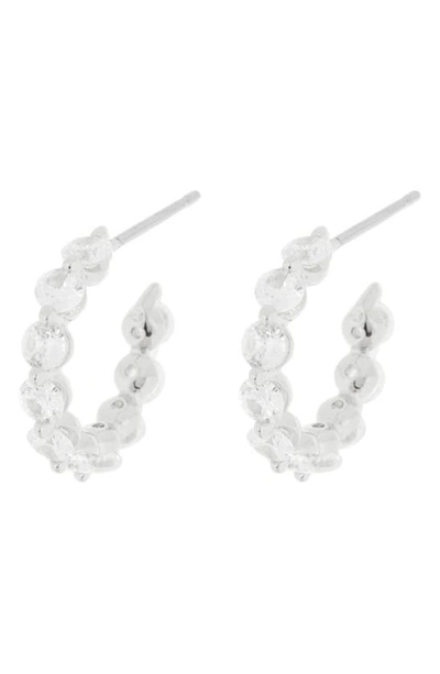 Nadri Cubic Zirconia Hoop Earrings In Rhodium