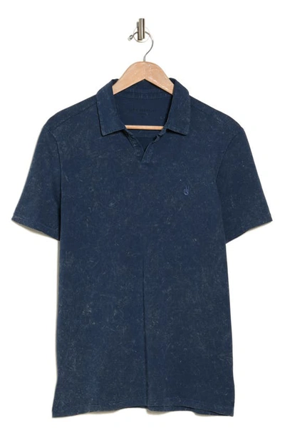 John Varvatos Marble Wash Polo In Cadet Blue