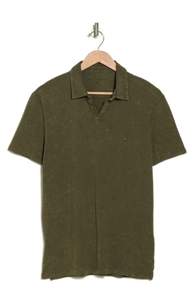 John Varvatos Marble Wash Polo In Olive