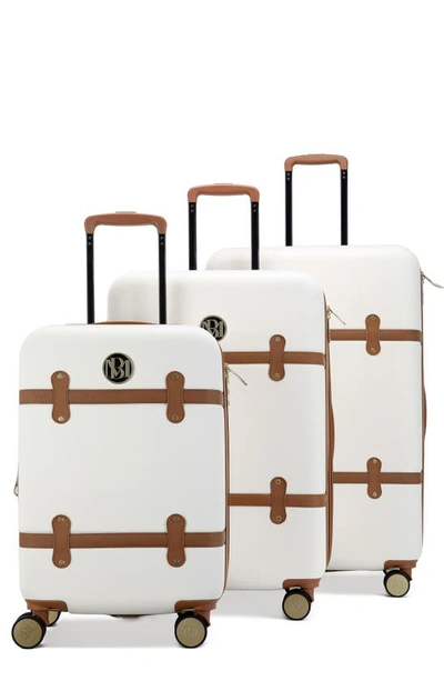 Badgley Mischka Grace Hardshell 3-piece Luggage Set In White