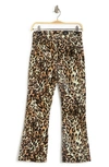 Ag Quinne High Waist Crop Flare Leg Pants In Brown Leopard