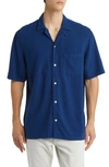 Allsaints Cudi Short Sleeve Button-up Camp Shirt In Saffire Blue