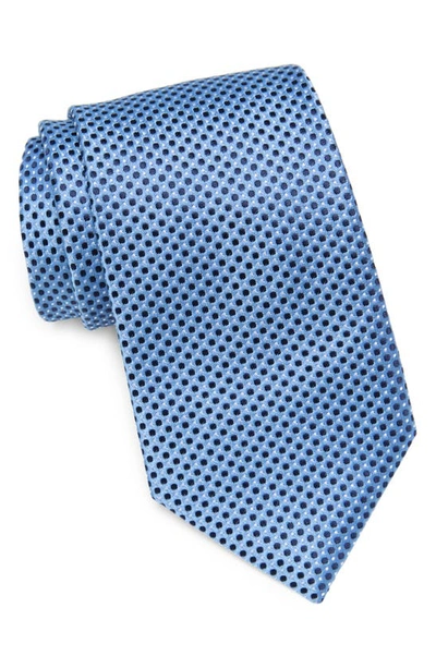Duchamp Pattern Silk Tie In Light Blue