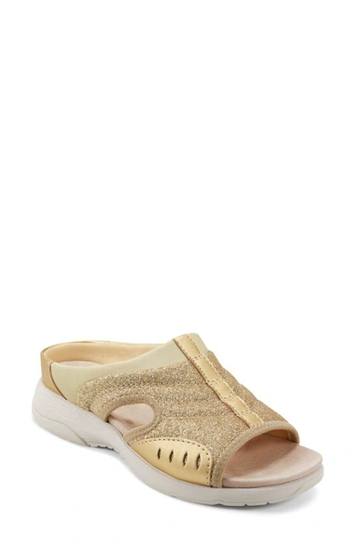 Easy Spirit Traciee Slide Sandal In Gold Glitter