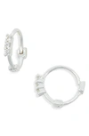 Bp. Cubic Zirconia Huggie Hoop Earrings In Sterling Silver Dipped