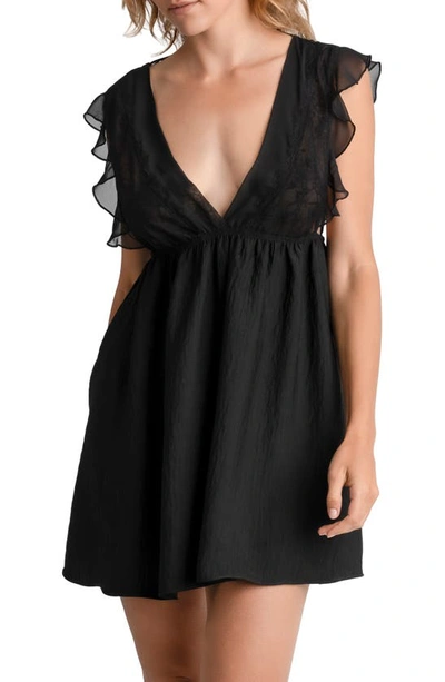 Midnight Bakery Elsie Babydoll Chemise In Black