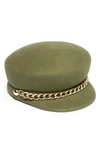 Eugenia Kim Sabrina Wool Baker Boy Cap In Olive