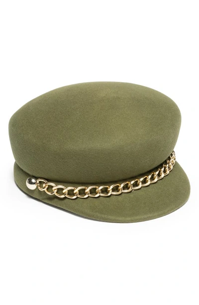 Eugenia Kim Sabrina Wool Baker Boy Cap In Olive