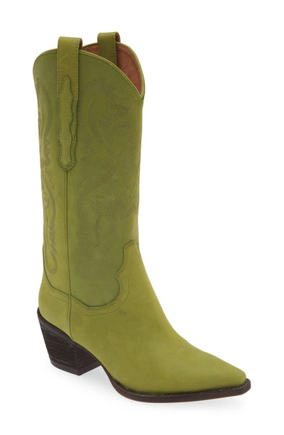 Jeffrey Campbell Dagget Western Boot In Green Nubuck