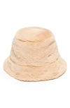 Eugenia Kim Yuki Faux Fur Bucket Hat In Camel