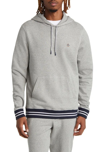 Original Penguin Fleece Pullover Hoodie In Grey